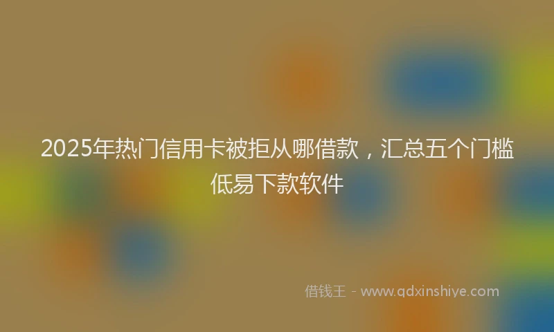 2025年热门信用卡被拒从哪借款，汇总五个门槛低易下款软件
