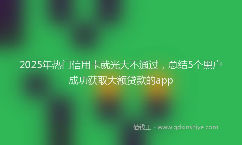 2025年热门信用卡就光大不通过，总结5个黑户成功获取大额贷款的app