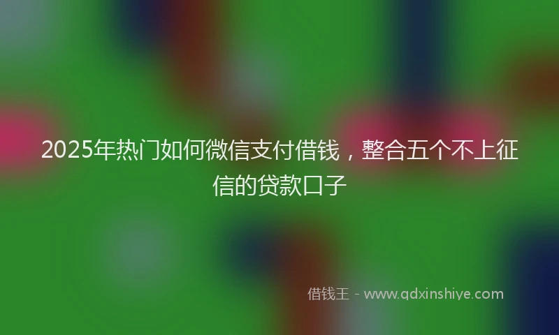 2025年热门如何微信支付借钱，整合五个不上征信的贷款口子