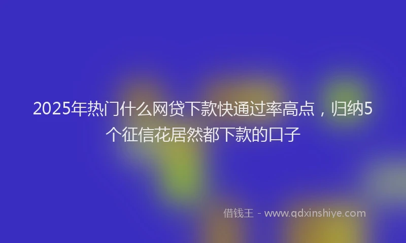 2025年热门什么网贷下款快通过率高点，归纳5个征信花居然都下款的口子