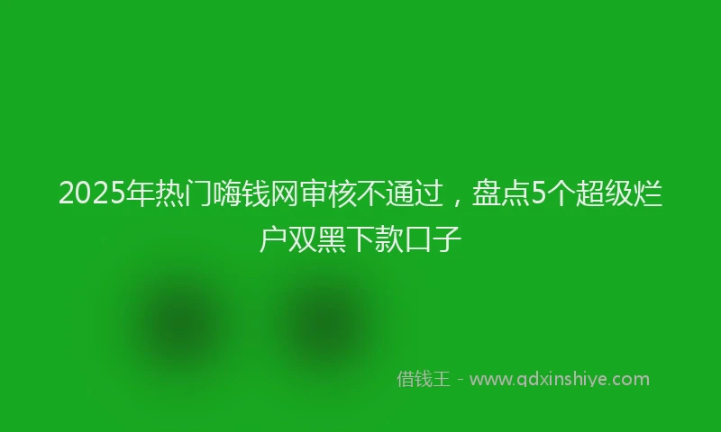 2025年热门嗨钱网审核不通过，盘点5个超级烂户双黑下款口子