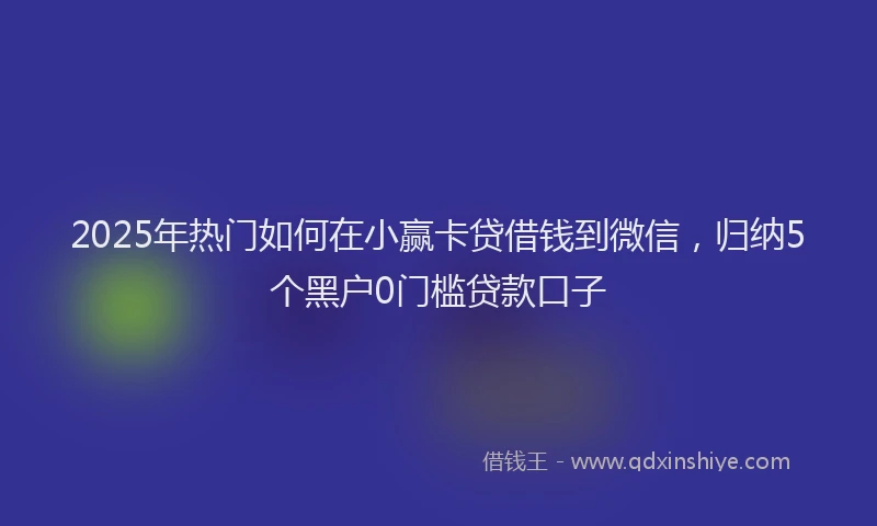 2025年热门如何在小赢卡贷借钱到微信，归纳5个黑户0门槛贷款口子