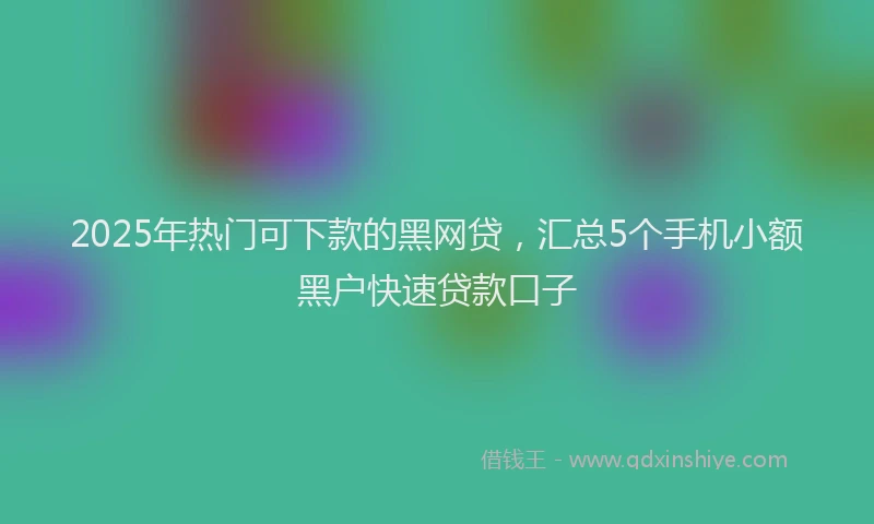 2025年热门可下款的黑网贷，汇总5个手机小额黑户快速贷款口子