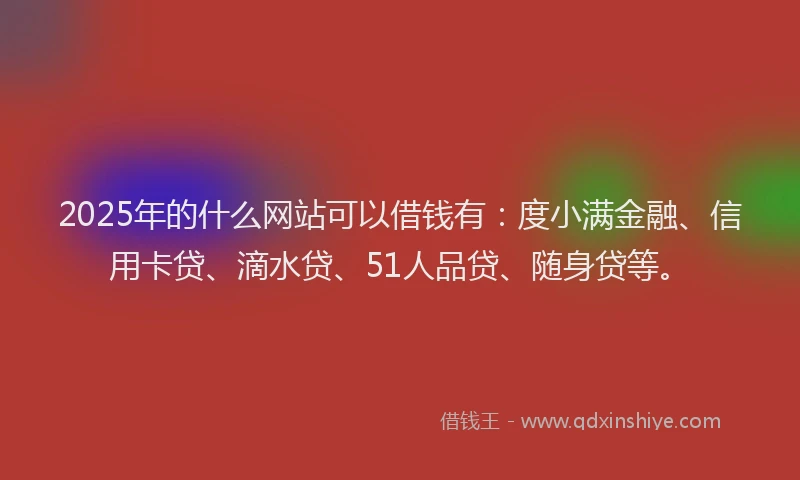 2025年的什么网站可以借钱有：度小满金融、信用卡贷、滴水贷、51人品贷、随身贷等。