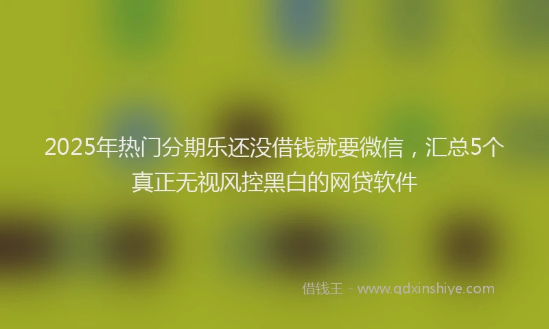 2025年热门分期乐还没借钱就要微信，汇总5个真正无视风控黑白的网贷软件