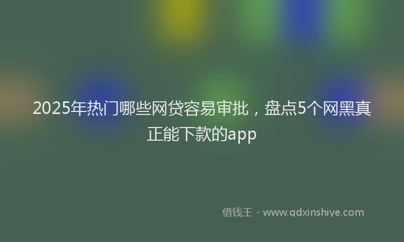 2025年热门哪些网贷容易审批，盘点5个网黑真正能下款的app