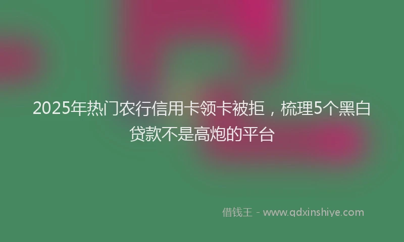 2025年热门农行信用卡领卡被拒，梳理5个黑白贷款不是高炮的平台