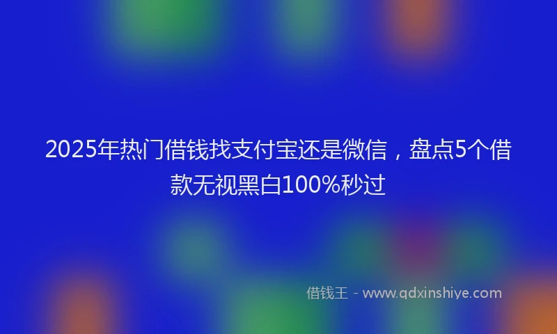 2025年热门借钱找支付宝还是微信，盘点5个借款无视黑白100%秒过