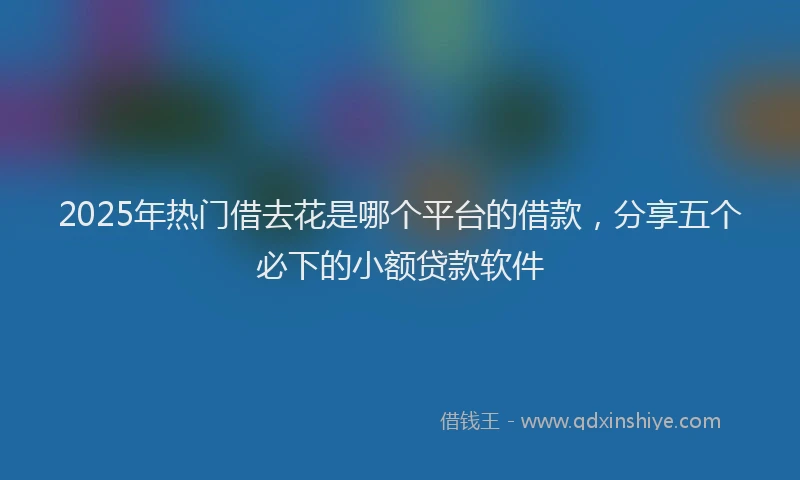 2025年热门借去花是哪个平台的借款，分享五个必下的小额贷款软件