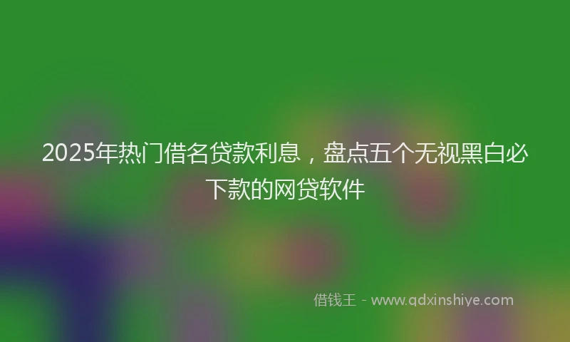 2025年热门借名贷款利息，盘点五个无视黑白必下款的网贷软件