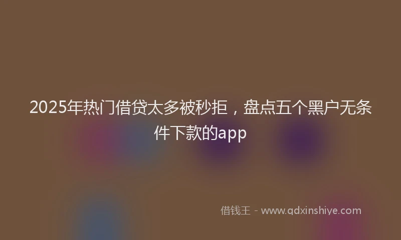 2025年热门借贷太多被秒拒，盘点五个黑户无条件下款的app