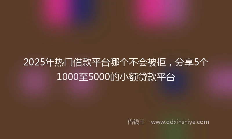 2025年热门借款平台哪个不会被拒，分享5个1000至5000的小额贷款平台