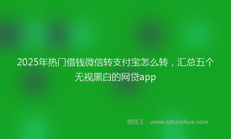 2025年热门借钱微信转支付宝怎么转，汇总五个无视黑白的网贷app