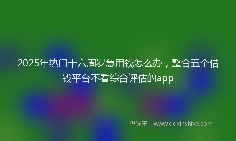 2025年热门十六周岁急用钱怎么办，整合五个借钱平台不看综合评估的app