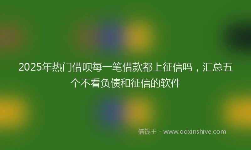 2025年热门借呗每一笔借款都上征信吗，汇总五个不看负债和征信的软件