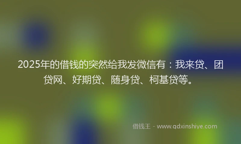 2025年的借钱的突然给我发微信有：我来贷、团贷网、好期贷、随身贷、柯基贷等。