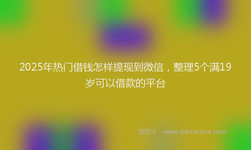 2025年热门借钱怎样提现到微信，整理5个满19岁可以借款的平台