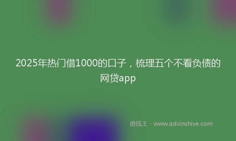 2025年热门借1000的口子，梳理五个不看负债的网贷app