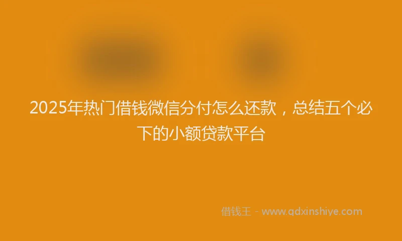 2025年热门借钱微信分付怎么还款，总结五个必下的小额贷款平台