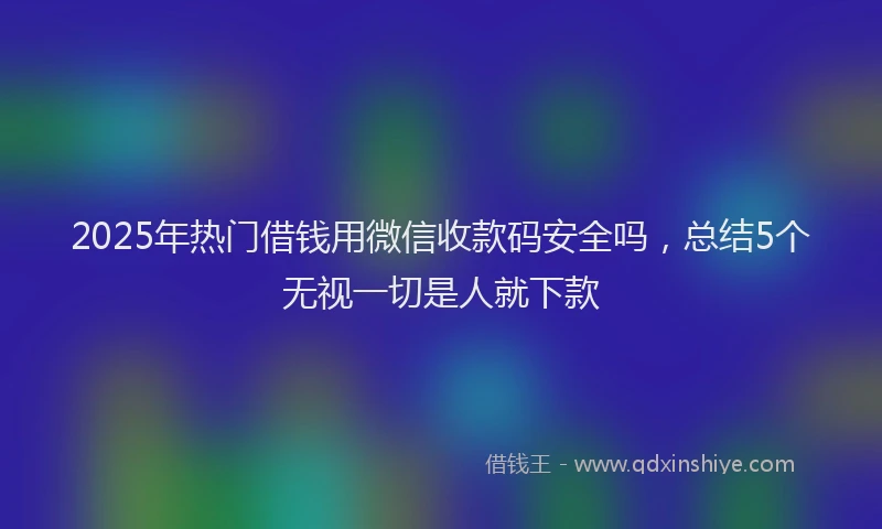 2025年热门借钱用微信收款码安全吗，总结5个无视一切是人就下款