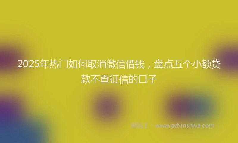 2025年热门如何取消微信借钱，盘点五个小额贷款不查征信的口子