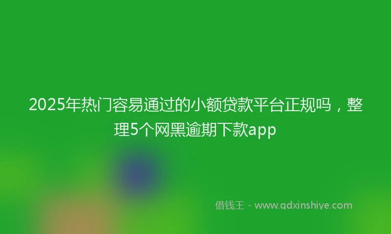 2025年热门容易通过的小额贷款平台正规吗，整理5个网黑逾期下款app