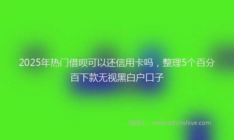 2025年热门借呗可以还信用卡吗，整理5个百分百下款无视黑白户口子