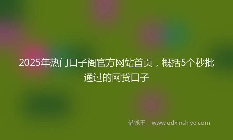2025年热门口子阁官方网站首页，概括5个秒批通过的网贷口子