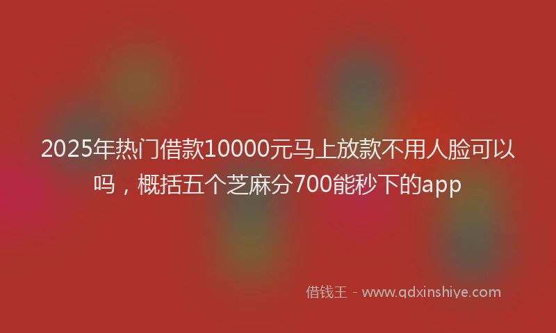 2025年热门借款10000元马上放款不用人脸可以吗,概括五个芝麻分700能秒下的app