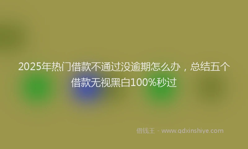 2025年热门借款不通过没逾期怎么办，总结五个借款无视黑白100%秒过