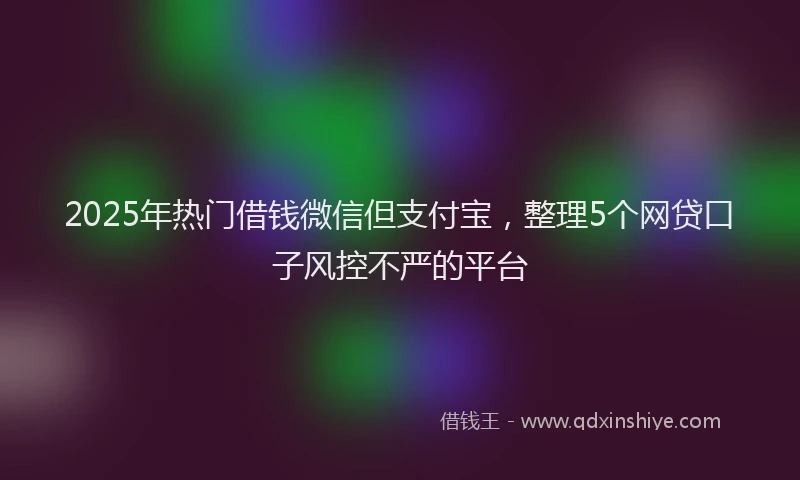 2025年热门借钱微信但支付宝，整理5个网贷口子风控不严的平台