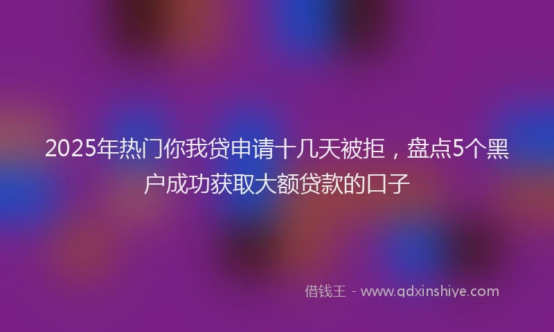 2025年热门你我贷申请十几天被拒，盘点5个黑户成功获取大额贷款的口子