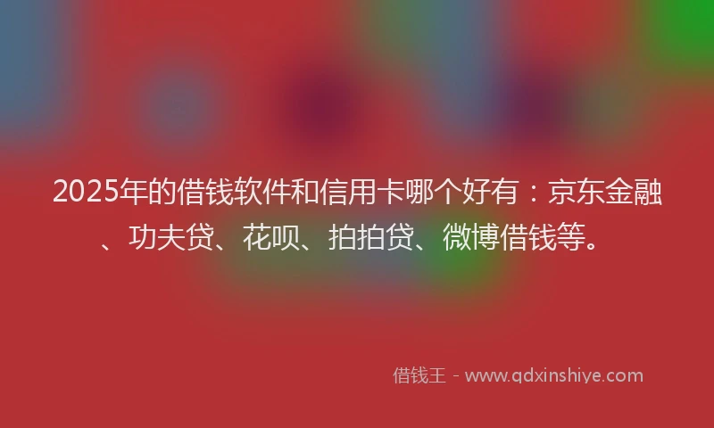 2025年的借钱软件和信用卡哪个好有：京东金融、功夫贷、花呗、拍拍贷、微博借钱等。