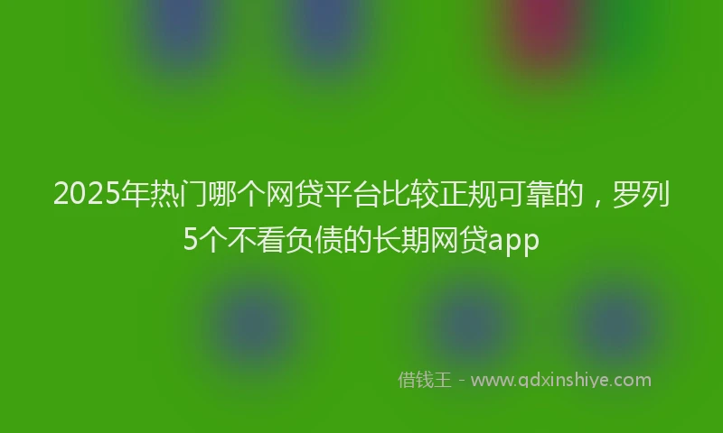 2025年热门哪个网贷平台比较正规可靠的，罗列5个不看负债的长期网贷app