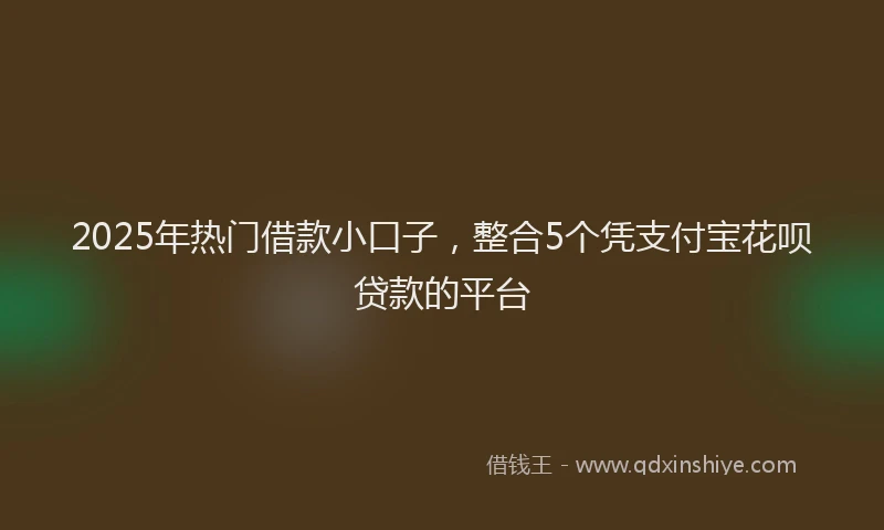 2025年热门借款小口子，整合5个凭支付宝花呗贷款的平台