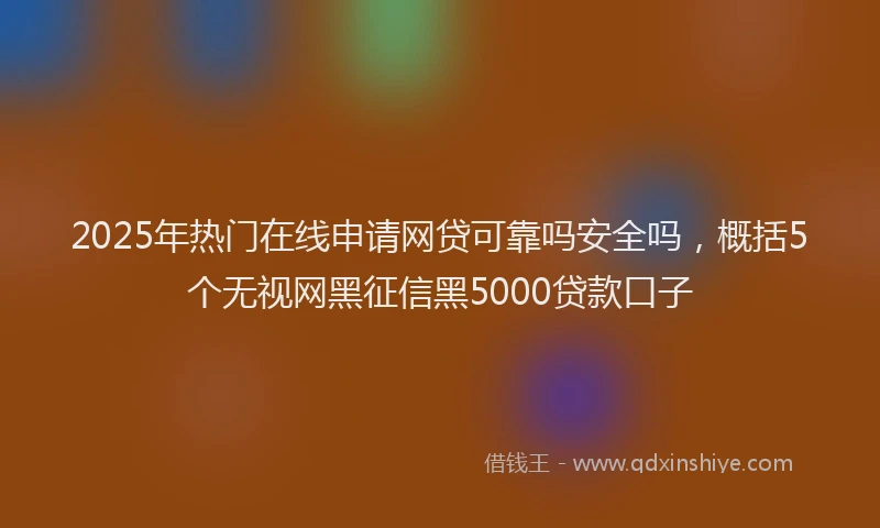 2025年热门在线申请网贷可靠吗安全吗，概括5个无视网黑征信黑5000贷款口子