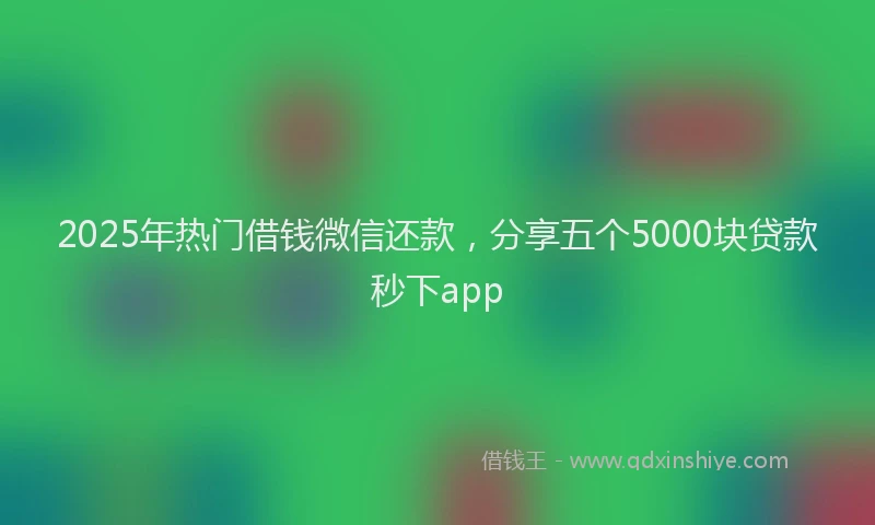 2025年热门借钱微信还款，分享五个5000块贷款秒下app