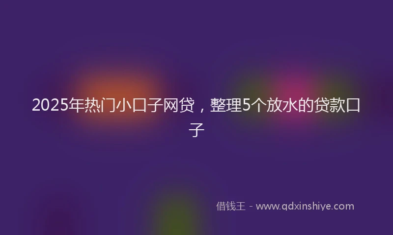 2025年热门小口子网贷，整理5个放水的贷款口子