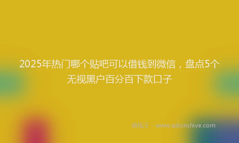 2025年热门哪个贴吧可以借钱到微信，盘点5个无视黑户百分百下款口子