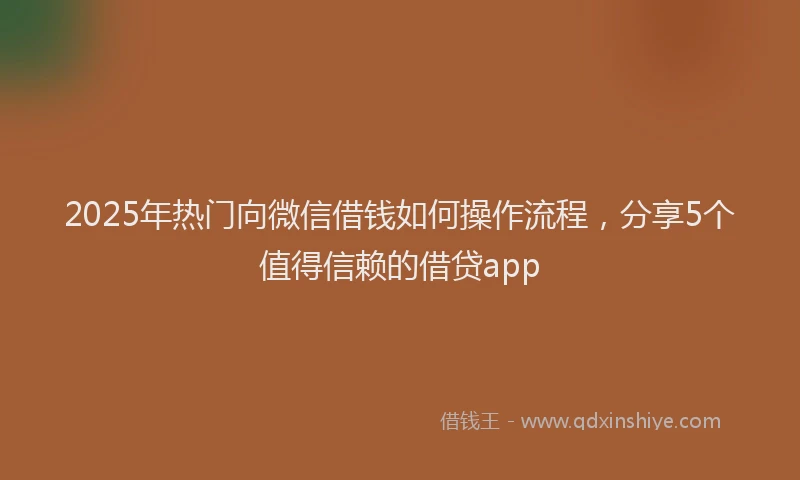 2025年热门向微信借钱如何操作流程，分享5个值得信赖的借贷app