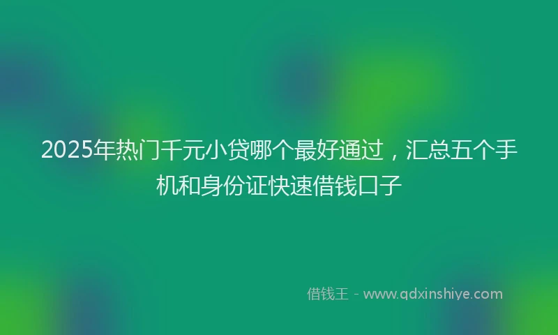 2025年热门千元小贷哪个最好通过，汇总五个手机和身份证快速借钱口子
