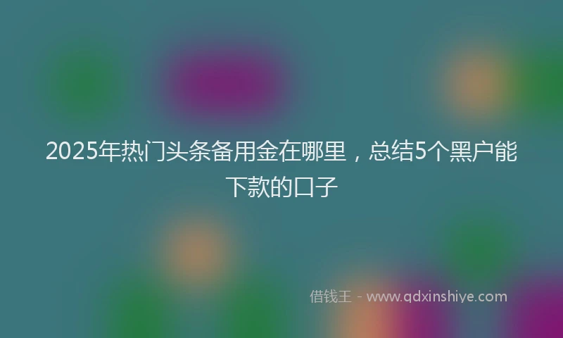 2025年热门头条备用金在哪里，总结5个黑户能下款的口子