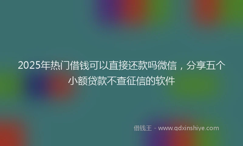 2025年热门借钱可以直接还款吗微信，分享五个小额贷款不查征信的软件
