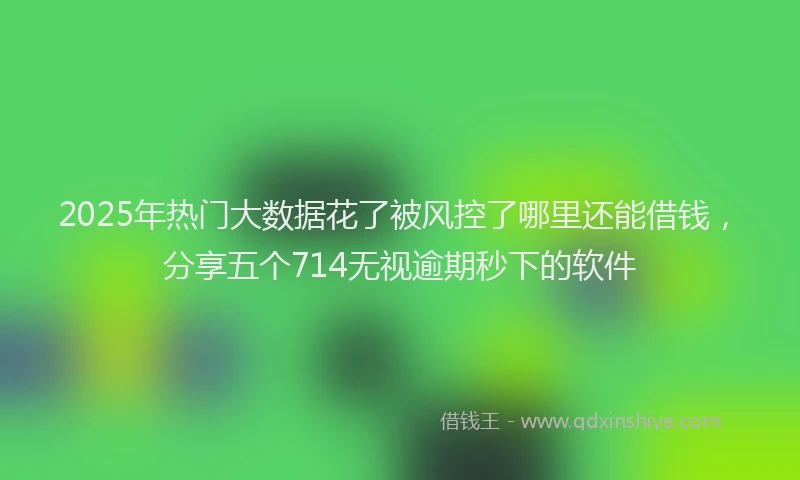 2025年热门大数据花了被风控了哪里还能借钱，分享五个714无视逾期秒下的软件