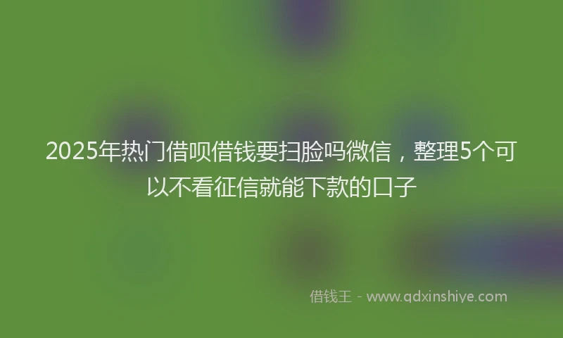 2025年热门借呗借钱要扫脸吗微信，整理5个可以不看征信就能下款的口子