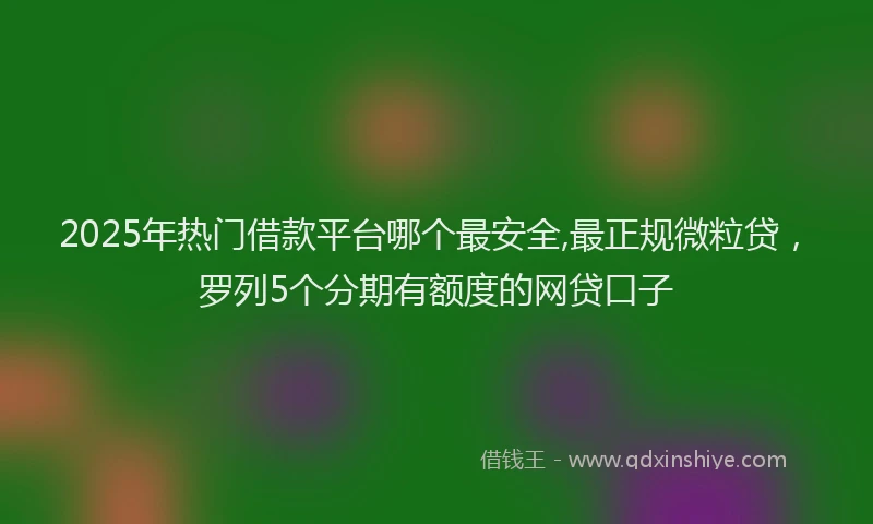 2025年热门借款平台哪个最安全,最正规微粒贷，罗列5个分期有额度的网贷口子