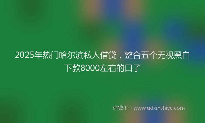 2025年热门哈尔滨私人借贷，整合五个无视黑白下款8000左右的口子