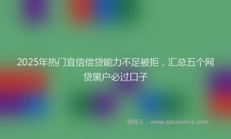 2025年热门宜信偿贷能力不足被拒，汇总五个网贷黑户必过口子