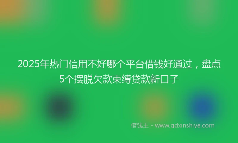 2025年热门信用不好哪个平台借钱好通过，盘点5个摆脱欠款束缚贷款新口子