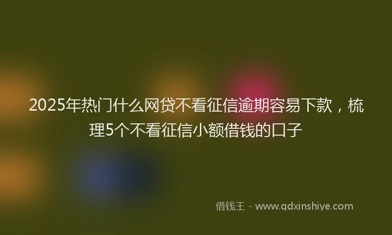 2025年热门什么网贷不看征信逾期容易下款，梳理5个不看征信小额借钱的口子